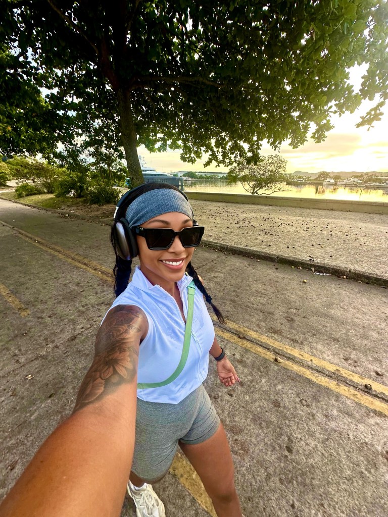 Woman walking outdoors as part of a low-impact, hormone-friendly fitness routine for managing PCOS and supporting cortisol balance